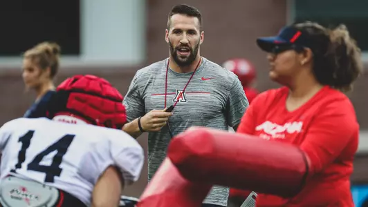 during the fourth day of Arizona Wildcats football practice 7/30/2019 in Tucson, Ariz.Photo by Mike Christy / Arizona Athletics