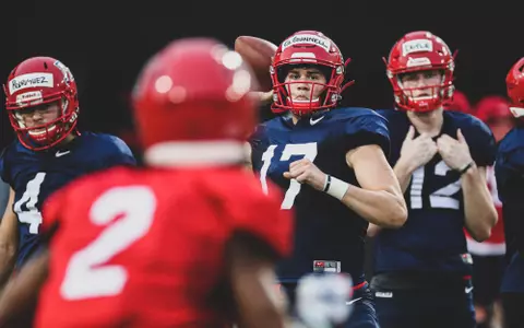 during the fifth day of Arizona Wildcats football practice 7/31/2019 in Tucson, Ariz.Mike Christy / Arizona Athletics