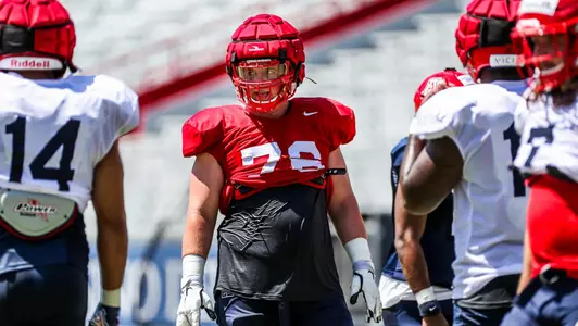 during the eighth day of Arizona Wildcats football practice 8/3/2019 at Arizona Stadium in Tucson, Ariz.Mike Christy / Arizona Athletics