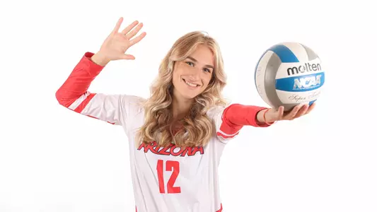 TUCSON, ARIZ. -- Indoor volleyball full-body marketing. Sept. 23, 2020. Photo by Mike Christy / Arizona Athletics