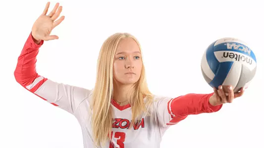 TUCSON, ARIZ. -- Indoor volleyball full-body marketing. Sept. 23, 2020.
Photo by Mike Christy / Arizona Athletics