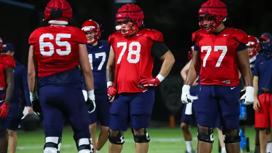 TUCSON, ARIZ. -- Football Fall Camp Day 5.Oct. 14, 2020. Photo by Mike Christy / Arizona Athletics