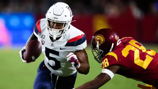Arizona Wildcats wide receiver Brian Casteel (5), Arizona Wildcats football vs. USC 10/19/19 in Los Angeles, Calif.Photo by Mike Christy / Arizona Athletics