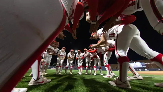 Arizona Wildcats softball vs. Team USA team huddle