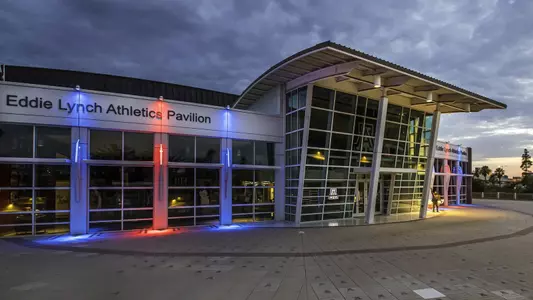 Hall of Champions Lit Up At Night