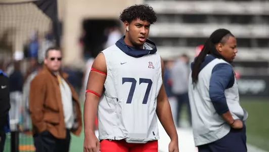 Arizona Wildcats offensive lineman Jordan Morgan (77), Arizona Wildcats football vs. Colorado 10/5/19 in Tucson, Ariz.Photo by Mike Christy / Arizona Athletics