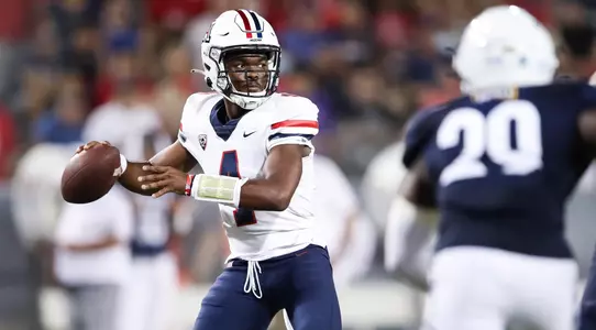 quarterback Jordan McCloud (4) — TUCSON, ARIZ. -- Football vs. NAU at Arizona Stadium.Sept. 18, 2021. Photo by Mike Christy / Arizona Athletics