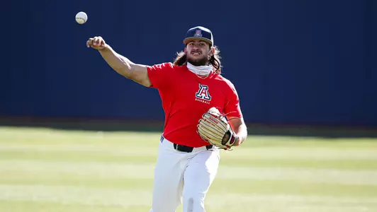TUCSON, ARIZ. -- Baseball practice at Hi Corbett Field.Jan. 13, 2021. Photo by Mike Christy / Arizona Athletics