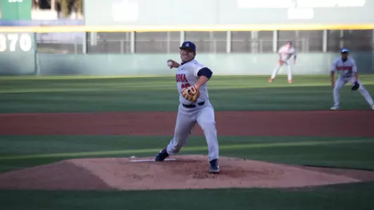 Chase Silseth delivers a pitch at UCLA on March 19, 2021