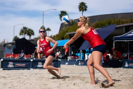 Mady Noble (40), Dana Parker (12) — TUCSON, ARIZ. -- Beach Volleyball vs. Boise State.March 7, 2021. Photo by Ary Frank / Arizona Athletics