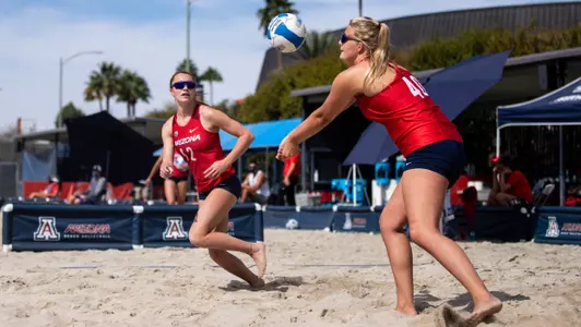 Mady Noble (40), Dana Parker (12) — TUCSON, ARIZ. -- Beach Volleyball vs. Boise State.March 7, 2021. Photo by Ary Frank / Arizona Athletics