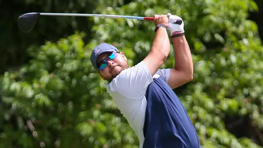 David Laskin tees off at the NCAA Cle Elum Regional