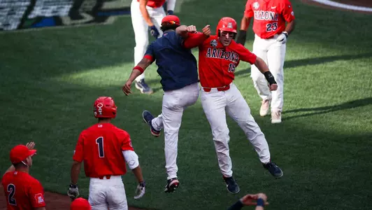 Jacob Berry — OMAHA, NEB. — Arizona Wildcats Baseball vs. Vanderbilt in Game 1 of the 2021 College World Series at TD Ameritrade Park Omaha.June 19, 2021. Photo by Simon Asher / Arizona Athletics