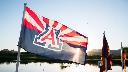 The Arizona flag flies at the 2021 NCAA Championships
