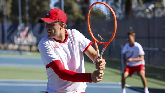 TUCSON, ARIZ. -- Men’s Tennis vs. Texas at Robson Jan. 21, 2022. Photo by Madison Farwell / Arizona Athletics