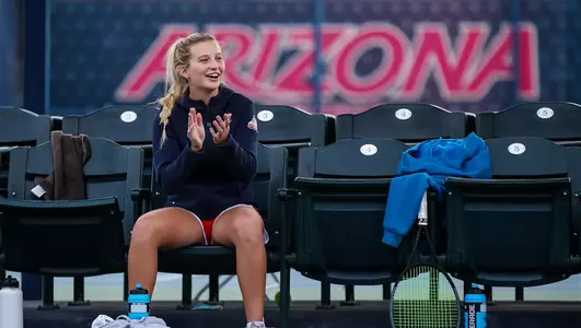 Mary Grace Armistead — TUCSON, ARIZ. -- Women’s tennis practice at Robson.Dec. 8, 2021. Photo by Mike Christy / Arizona Athletics