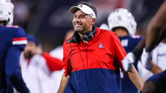 Jedd Fisch on the sidelines at Arizona Stadium