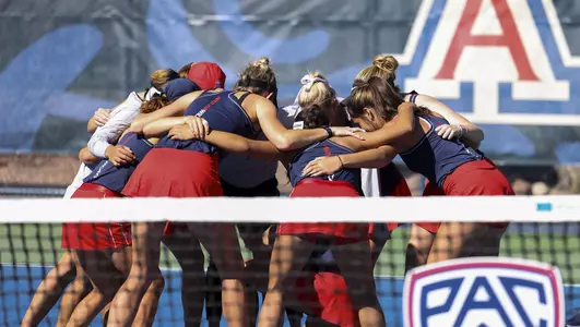 — TUCSON, ARIZ. -- Women’s Tennis vs. NAU at Robson Tennis Center Feb. 18, 2022. Photo by Madison Farwell / Arizona Athletics