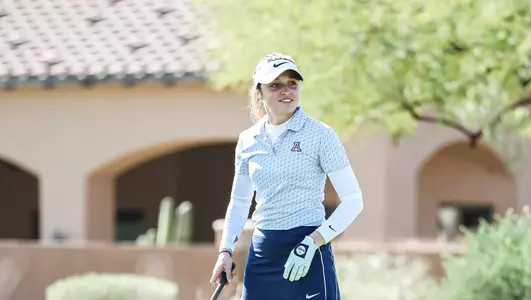 Carolina Melgrati — GOLD CANYON, ARIZ. —Women’s golf competes in the Match in the Desert at Superstition Mountain Golf Course. Jan. 23, 2022. Photo by Mike Christy / Arizona Athletics