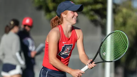 Kayla Wilkins, TUCSON, ARIZ. -- Women's Tennis vs. Colorado State March 6, 2022. Photo by Mike Mattina