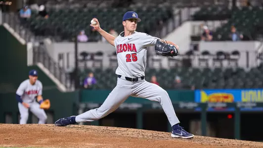 TJ Nichols — ARLINGTON, TEXAS -- Baseball vs. Kansas State in the State Farm College Showdown at Gloge Life FieldFeb. 18, 2022. Photo by Mike Christy / Arizona Athletics