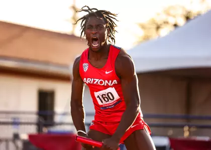 James Onanubosi - TUCSON, ARIZ. — Track and Field Jim Click Shootout April 8, 2023.
Photo by Madison Farwell / Arizona Athletics