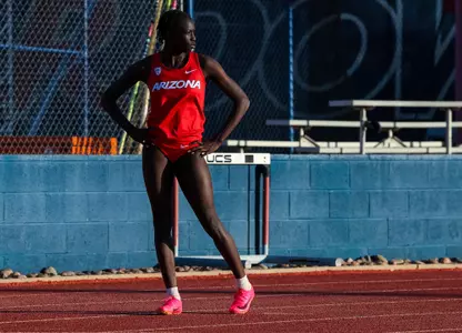 Jenica Bosko - TUCSON, ARIZ. -- Track and Field competes in the Jim Click Shootout at Roy P. Drachman Stadium.
April 8, 2023.
Photo by Mike Christy / Arizona Athletics