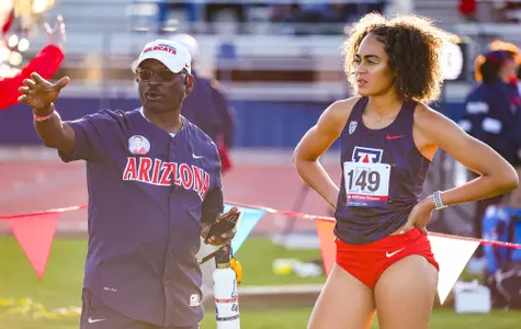 Athena Montgomery, Fred Harvey - TUCSON, ARIZ. -- Track and Field competes in the 2023 William Williams Classic at Drachman Stadium.
March 24, 2023.
Photo by Mike Christy / Arizona Athletics