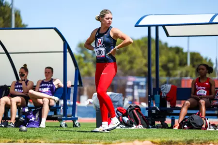 Hollan Powers - TUCSON, ARIZ. -- Track and Field athletes compete in the heptathlon during the Jim Click Multis at Roy P. Drachman Stadium.
April 6, 2023.
Photo by Mike Christy / Arizona Athletics