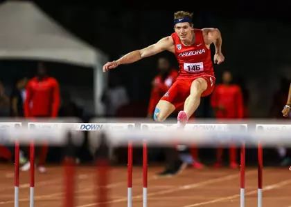 Logan Hasher - TUCSON, ARIZ. -- Track and Field competes in the Jim Click Shootout at Roy P. Drachman Stadium.
April 8, 2023.
Photo by Madison Farwell / Arizona Athletics