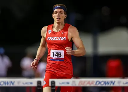 Logan Hasher - TUCSON, ARIZ. -- Track and Field competes in the Jim Click Shootout at Roy P. Drachman Stadium.
April 8, 2023.
Photo by Madison Farwell / Arizona Athletics