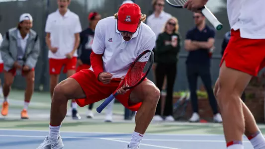 Gustaf Strom - TUCSON, ARIZ. -- Men’s Tennis vs. Bryant University.
Jan. 14, 2023.
Photo by Ary Frank / Arizona Athletics