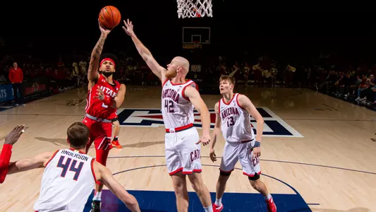 Luc Krystkowiak (42), Dylan Anderson (44), Henri Veesaar (13) - TUCSON, ARIZ. -- Men’s basketball vs. Utah in McKale Center.
Feb. 16, 2023.
Photo by Mike Christy / Arizona Athletics