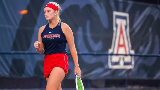 TUCSON, ARIZ. — Women’s Tennis vs. Fresno State at Robson Tennis Center Feb. 3, 2023.
Photo by Madison Farwell / Arizona Athletics