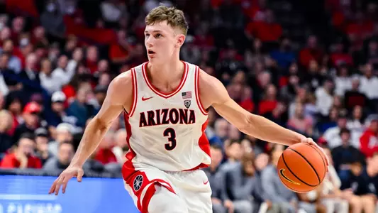 Pelle Larsson (3) — TUCSON, ARIZ. -- Men’s Basketball vs. Colorado at McKale Center.
Feb. 18, 2023.
Photo by Isaiah Willhoite / Arizona Athletics