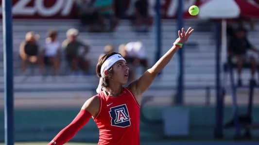 Salma Ziouti - TUCSON, ARIZ. — Women’s Tennis vs. NAU at Robson Tennis Center Feb. 4, 2023.
Photo by Madison Farwell / Arizona Athletics
