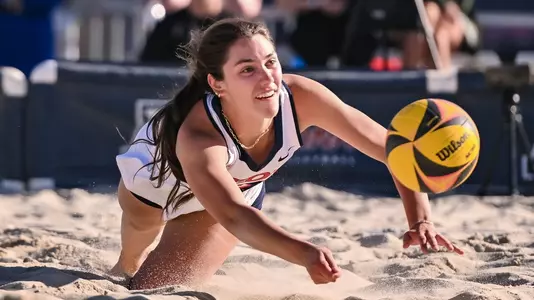 Miranda Erro (33) — Tucson, Ariz. -- Beach Volleyball vs. Texas A&M-Corpus Christi in the Arizona Invitational at BearDown Beach.
March 17, 2023.
Photo by Isaiah Willhoite / Arizona Athletics