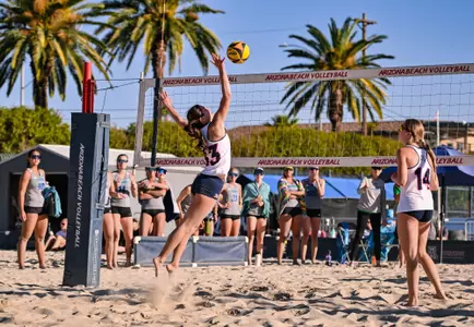 Miranda Erro (33), Annie Kost (14) — Tucson, Ariz. -- Beach Volleyball vs. Texas A&M-Corpus Christi in the Arizona Invitational at BearDown Beach.
March 17, 2023.
Photo by Isaiah Willhoite / Arizona Athletics