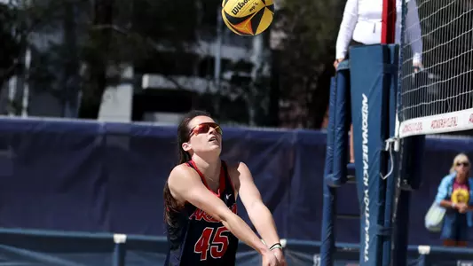 Grace Cook (45) - TUCSON, ARIZ. -- Beach Volleyball vs Arizona Christian University, Day 2 of the Arizona Invitational at Bear Down Beach
March 18, 2023.
Photo by Catherine Regan / Arizona Athletics
