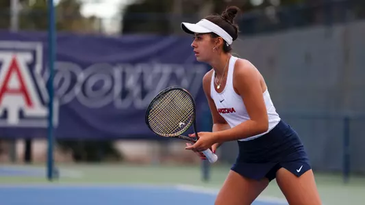 Belen Nevenhoven - TUCSON, ARIZ. —Women’s Tennis vs. NMSU at Robson Tennis Center March 14, 2023.
Photo by Madison Farwell / Arizona Athletics