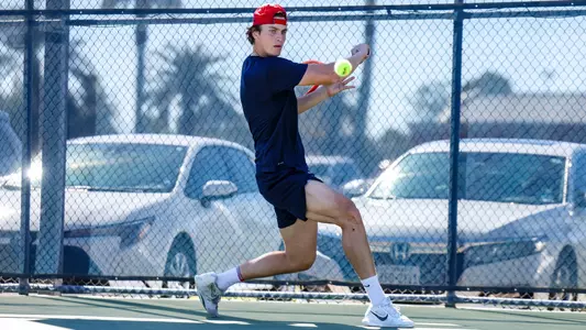 Herman Hoeyeraal - TUCSON, ARIZ. —Men’s Tennis vs. NAU at Robson Tennis Center March 3, 2023.
Photo by Madison Farwell / Arizona Athletics