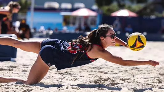 Miranda Erro (33) - TUCSON, ARIZ. — Beach Volleyball vs. ASU at South Beach April 21, 2023.
Photo by Madison Farwell / Arizona Athletics