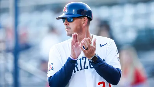 Toby DeMello, volunteer assistant coach - TUCSON, ARIZ. -- Baseball vs Washington game 2 at Hi Corbett Field.
April 7, 2023.
Photo by Rebecca Sasnett / Arizona Athletics