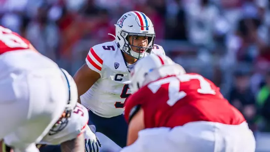 linebacker Jacob Manu (5) - Stanford, CALIF. -- Football vs Stanford at Stanford Stadium.
Sept. 23, 2023.
Photo by Rebecca Sasnett / Arizona Athletics