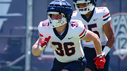 linebacker Dominic Hanger (36) -TUCSON, ARIZ. -- FB Fall Practice Day 3
Aug. 4, 2023.
Photo by Marison Bilagody / Arizona Athletics