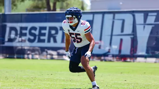 linebacker Leviticus Su'a (55) -TUCSON, ARIZ. -- FB Fall Practice Day 3
Aug. 4, 2023.
Photo by Marison Bilagody / Arizona Athletics