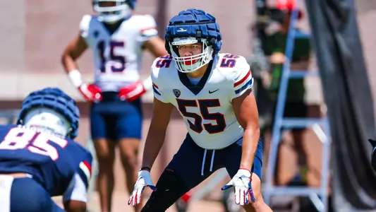 linebacker Leviticus Su'a (55) - TUCSON, ARIZ. -- Football Fall Camp, Day 3.
Aug. 4, 2023.
Photo by Mike Christy / Arizona Athletics
