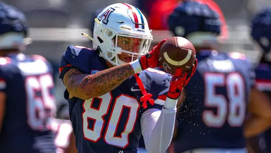 wide receiver Devin Hyatt (80) -TUCSON, ARIZ. -- FB Fall Camp Scrimmage #1 at Arizona Stadium
Aug. 12, 2023.
Photo by Marison Bilagody / Arizona Athletics