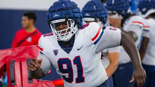 defensive lineman Isaiah Johnson (91) -TUCSON, ARIZ. -- Football Fall Camp Day 12
Aug. 16, 2023.
Photo by Marison Bilagody / Arizona Athletics
