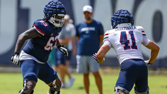 offensive lineman Elijha Payne (63) -TUCSON, ARIZ. -- Football Fall Camp Day 12
Aug. 16, 2023.
Photo by Marison Bilagody / Arizona Athletics